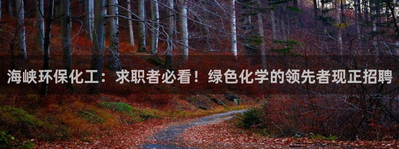 亿万第一季解说：海峡环保化工：求职者必看！绿色化学的领先者现正招聘
